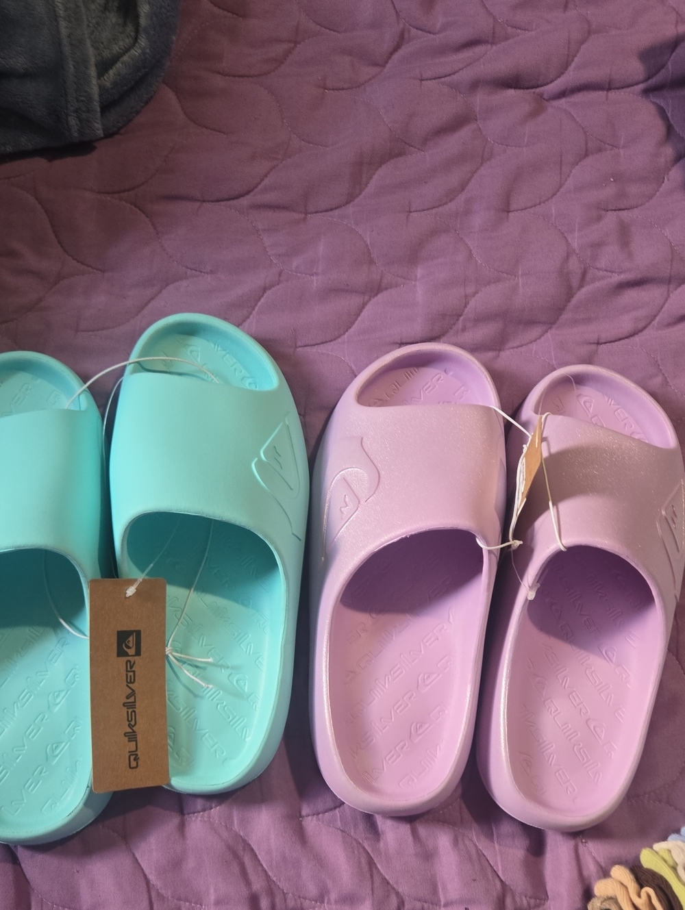 Quiksilver Kids Mint & Lilac Slide Sandals